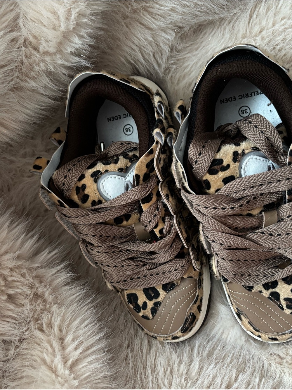 Aelfric Eden Leopard Print Sneakers with Brown Accents